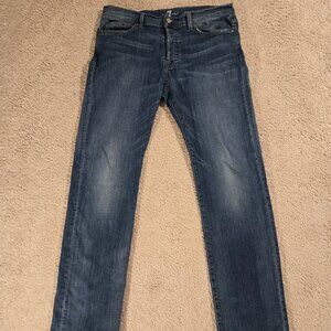 7 For All Mankind Jeans Men 34x31 Blue Denim Cotton Stretch Standard Straight